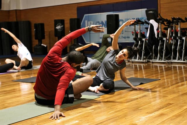 People doing yoga