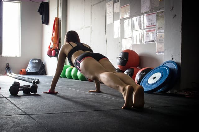 Woman doing push ups