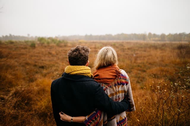 Couple hugging
